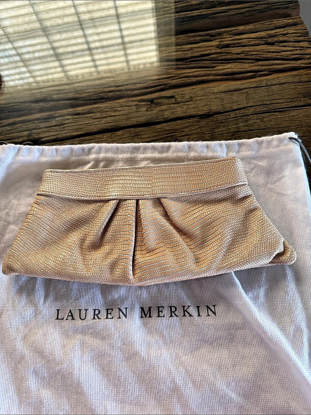 Lauren Merkin Metallic Pouch in Gold